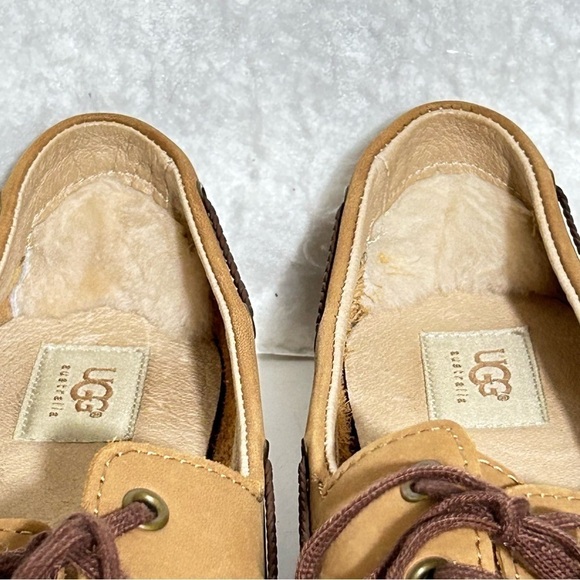 Ugg Womens Tan Nubuck Leather Moccasin Espadrille Slip On Tylin Shoes SZ US 10 - Picture 6 of 12
